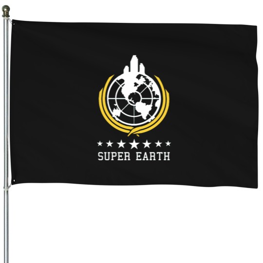 Discover Super Earth white House Flags