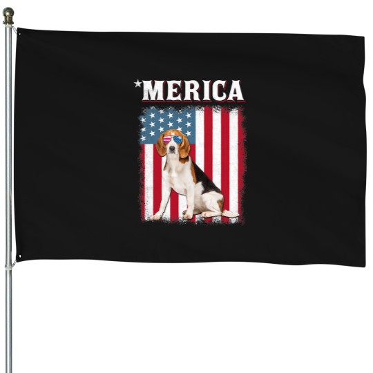 Discover Beagle Dog American Flag Dog Lover 4th Of July 65 Dog Lover House Flags