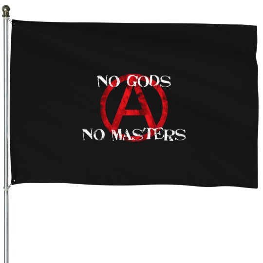 Discover No Gods No Masters Anarchist Anarchy Activist Punk Protest T Shirt House Flags