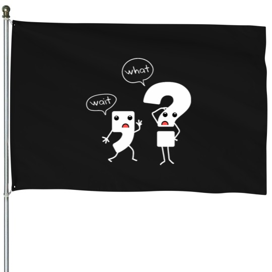 Discover Wait What Grammar Tee - Literacy Tee - Punctuation House Flags