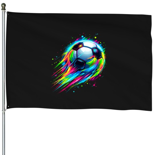 Discover Soccer Colorful Tie Dye Soccer Ball T-Shirt House Flags