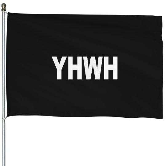 Discover YHWH God's name tertragram LIGHT GREY (Tetragrammaton) House Flags