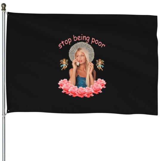 Discover Paris Hilton 'Stop Being Poor' T-Shirt House Flags