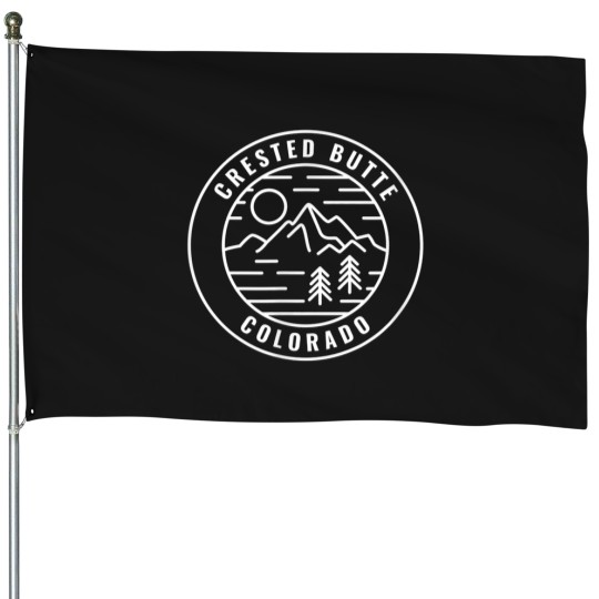 Discover retro cool crested butte co scenic rocky mountains novelty House Flags
