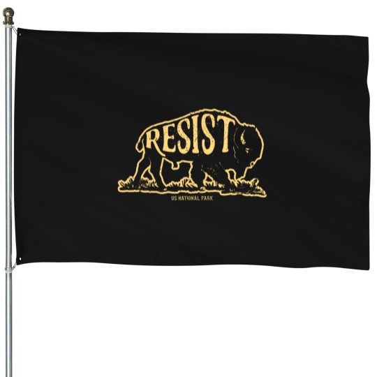 Discover Alt Us National Park Resist Service T Shirt Bison Vintage House Flags