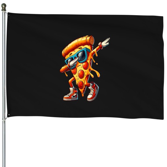 Discover pizza slice fun graphic for food lovers House Flags