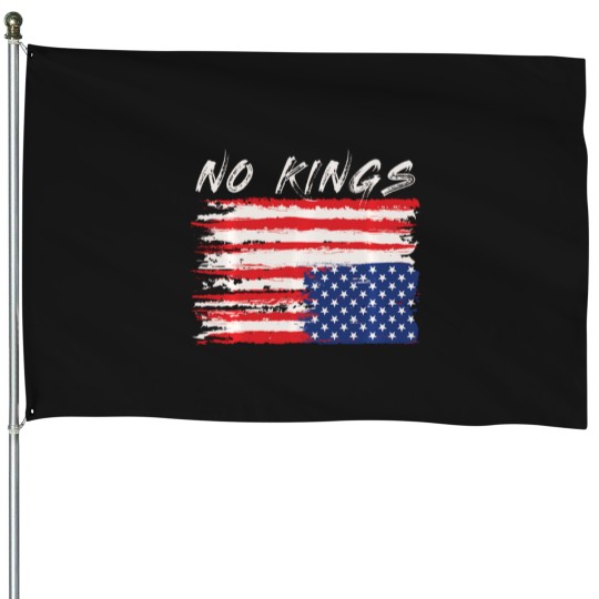 Discover American Flag Upside Down Distress No Kings Long Sleeve T-Shirt House Flags