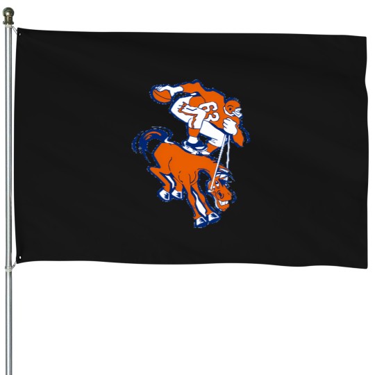 Discover Broncos Retro Logo Design House Flags
