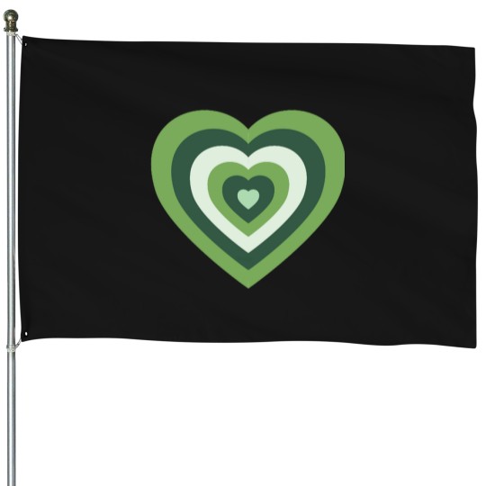 Discover Power Puff Girls Heart in Greens House Flags