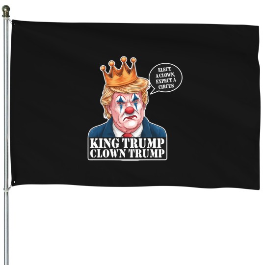 Discover king trump with crown clown makeup House Flags