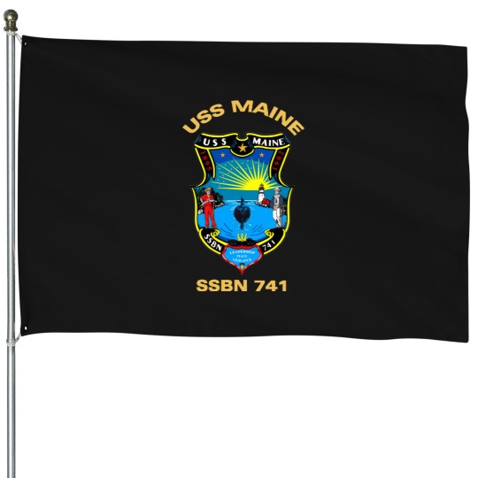 Discover USS Maine (SSBN-741) Crest For Dark Colors   T-Shirt House Flags