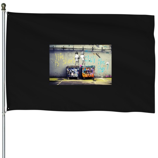 Discover Banksy-Chill-The-Duck-Out T-Shirt House Flags