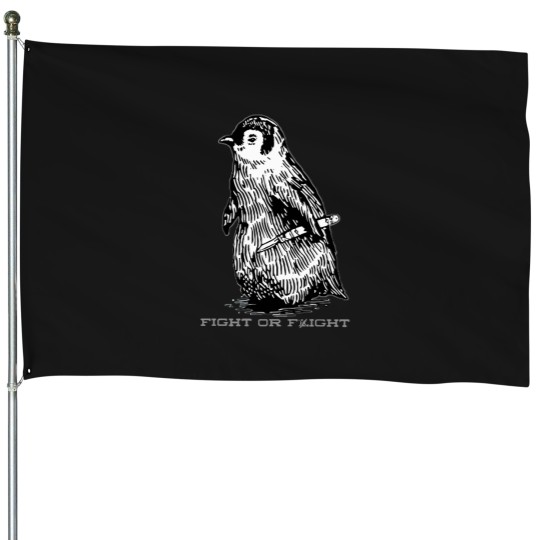 Discover Vintage Fight Or Flight Penguin T-Shirt House Flags