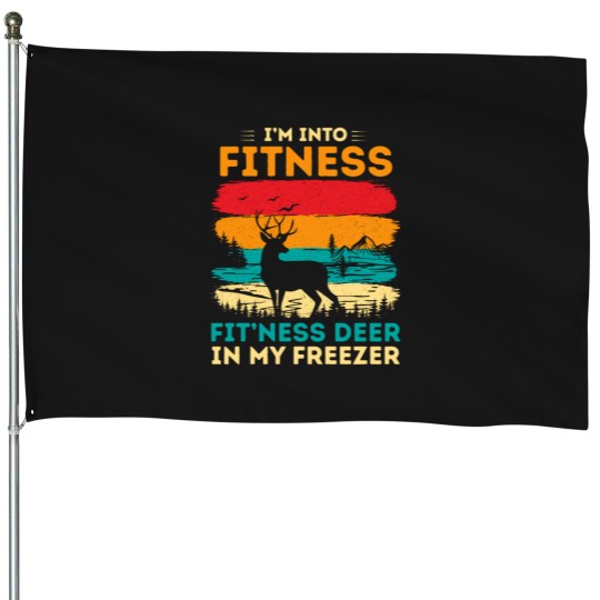 Discover I'm into fitness - Fit'ness deer in my freezer - vintages retro House Flags