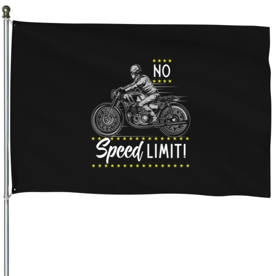 Discover No Speed Limit Motorcycles (1) House Flags