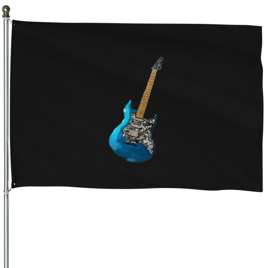 Discover Illustration of an electrics Guitar House Flags