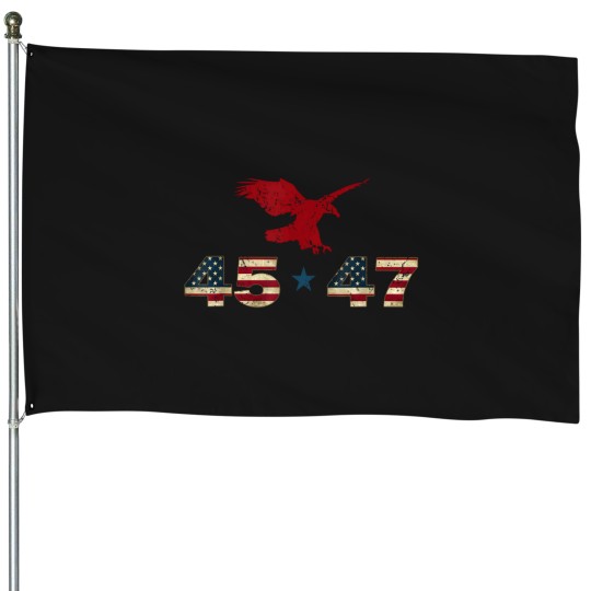Discover 45 47 Trump 2024 President Election Patriotic Eagle Usa Flag T-Shirt House Flags