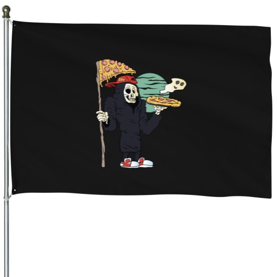 Discover Zombie flying 000-REAPIZZA House Flags