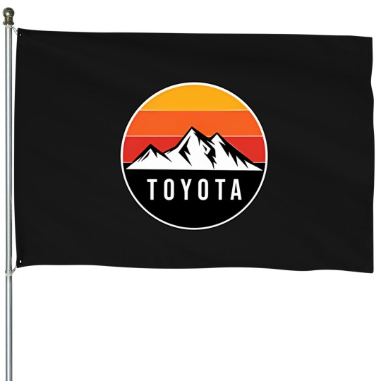 Discover Retro Toyota Mountains House Flags
