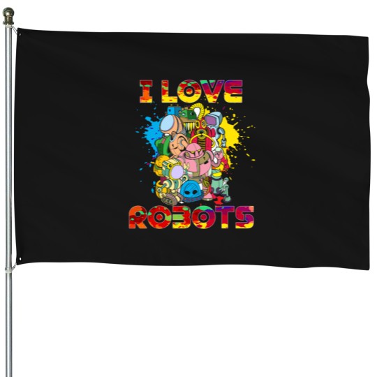 Discover Love Robots Funny Robotics House Flags