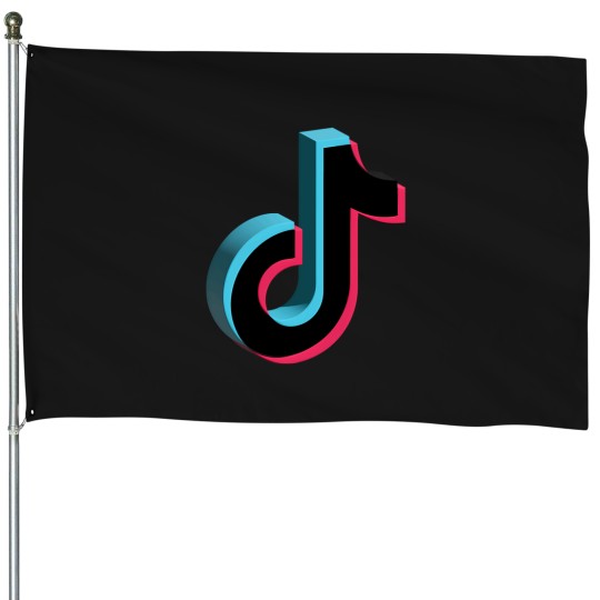 Discover Tiktok 3D Logo T-Shirt House Flags