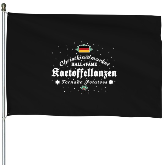 Discover Christmas-Market-Food-German-Kartoffellanzen-Tornado-Potatoes T-Shirt House Flags