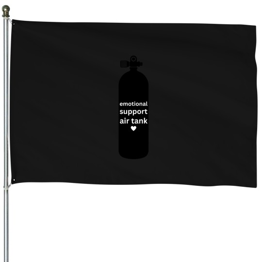 Discover Emotional Support Air Tank Funny Scuba Diver House Flags