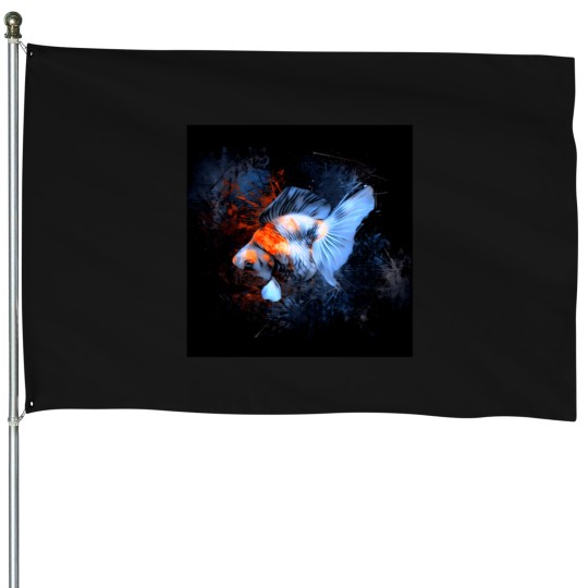 Discover A Glowing Ryukin Goldfish Portrait T-Shirt House Flags