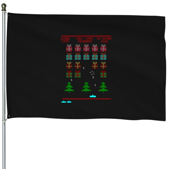 Discover uglys christmass spaces Invaders House Flags