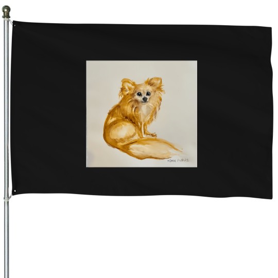 Discover Luna Long Haired Chihuahua House Flags