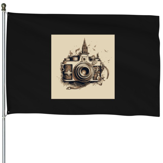 Discover Vintage Camera  1 T-Shirt House Flags