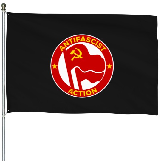 Discover Antifascist Action flags logo House Flags