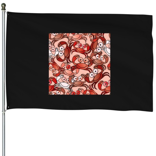 Discover Crab Patterns Allover Seamless Patterns (1) T-Shirt House Flags