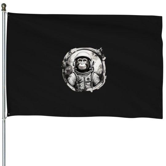 Discover Astronaut Monkey Astronaut Animals Series House Flags