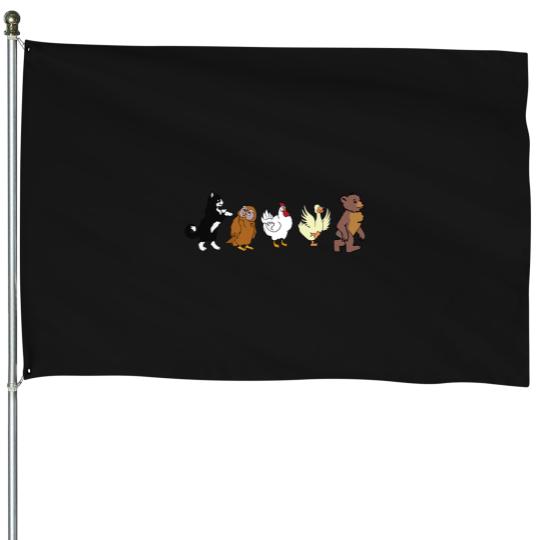 Discover Little Bear Cartoon Animated TV Show Graphics Animal Friends House Flags