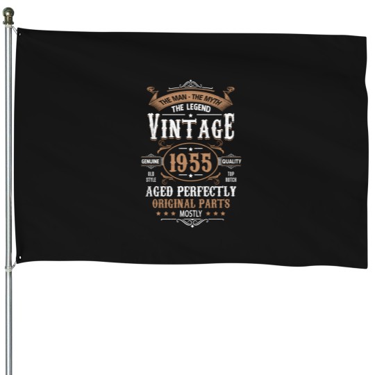 Discover 70 year old vintage 1955 man myth legend 70th birthday House Flags