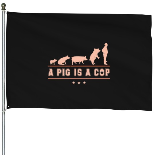 Discover a pig is cop lustiges polizei polizisten schweine geschenk House Flags