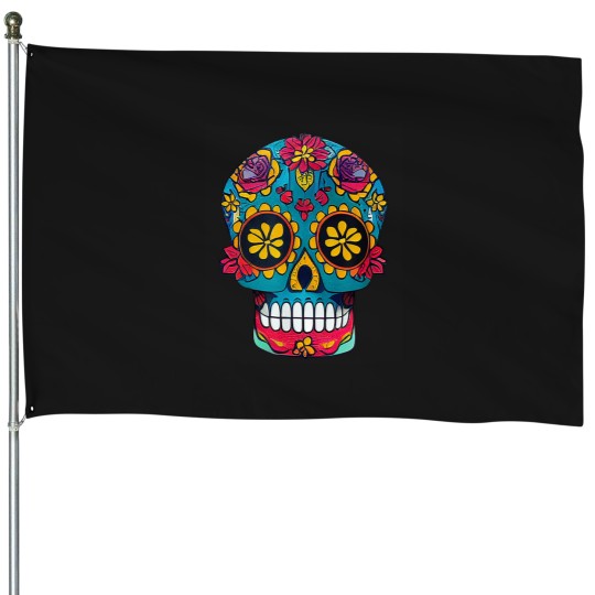 Discover dia de los muertos day of the dead 1 House Flags