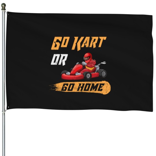 Discover Go Kart Or Go  Funny Racing Karting Vintage Gift House Flags