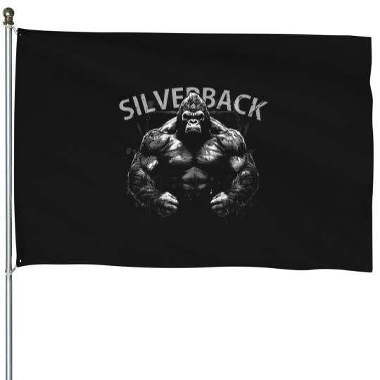 Discover gorilla gym monkey angry growling scary silverback gorilla House Flags