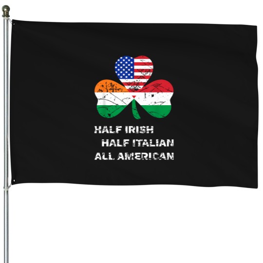 Discover half irish half italian all american flag shamrock heritage House Flags