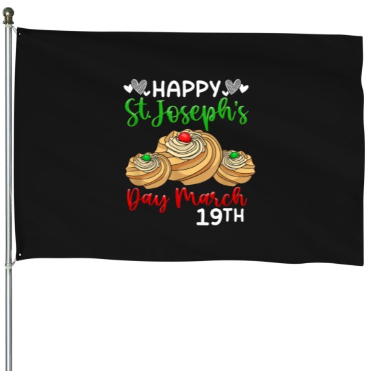 Discover happy st joseph's day march 19th saint joseph zeppole cake House Flags