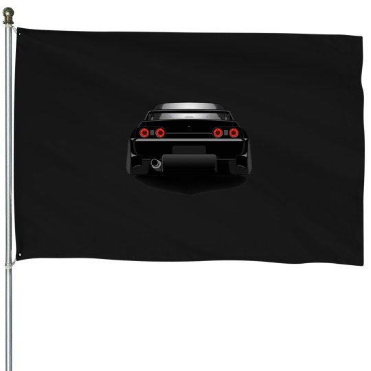 Discover Black R32 god zilla House Flags