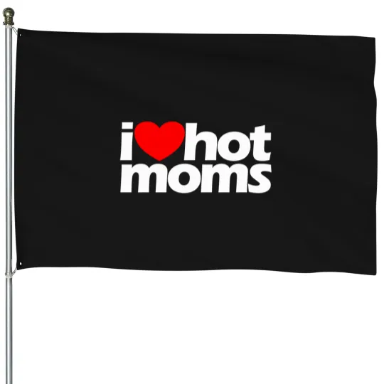 Discover I Love Hot Moms Red Heart Hot Mother I Love Hot Moms Gear T-Shirt House Flags