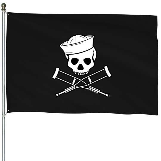 Discover Jackass Sailor Skull And Crutches Logo House Flags