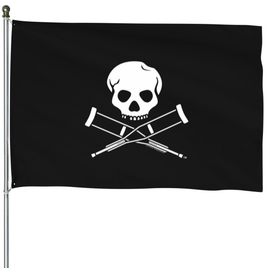 Discover Jackass Skull And Crutches Logo House Flags