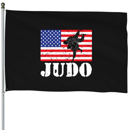 Discover Distressed Judo Gi Usa American Flag Vintage Martial Arts House Flags
