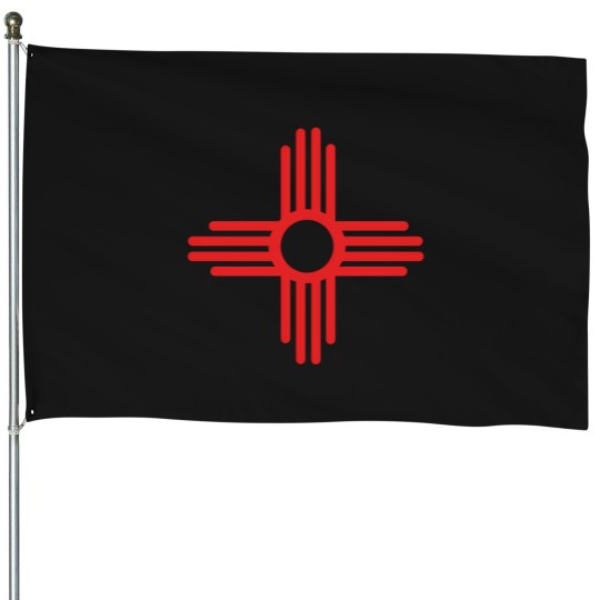 Discover New Mexico State Zia Symbol House Flags