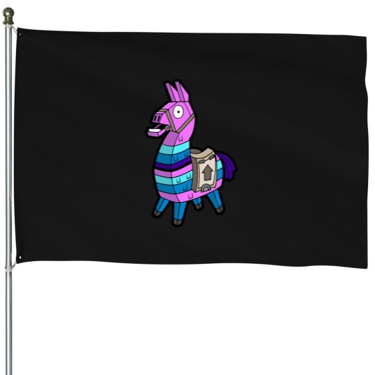 Discover Lama Battle Royale Character T-Shirt House Flags