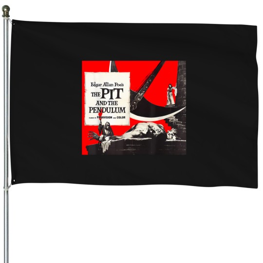 Discover Retro Poe Pit And The Pendulum Edgar Allan Poe Movie Poster T-Shirt Lala Land Poster Poster Poster House Flags